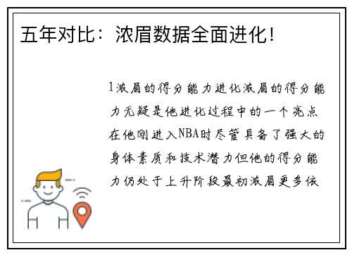 五年对比：浓眉数据全面进化！